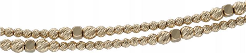 Zlatý náhrdelník pro ženu 585, kuličky, čtverečky 7,54 g, moderní vzor