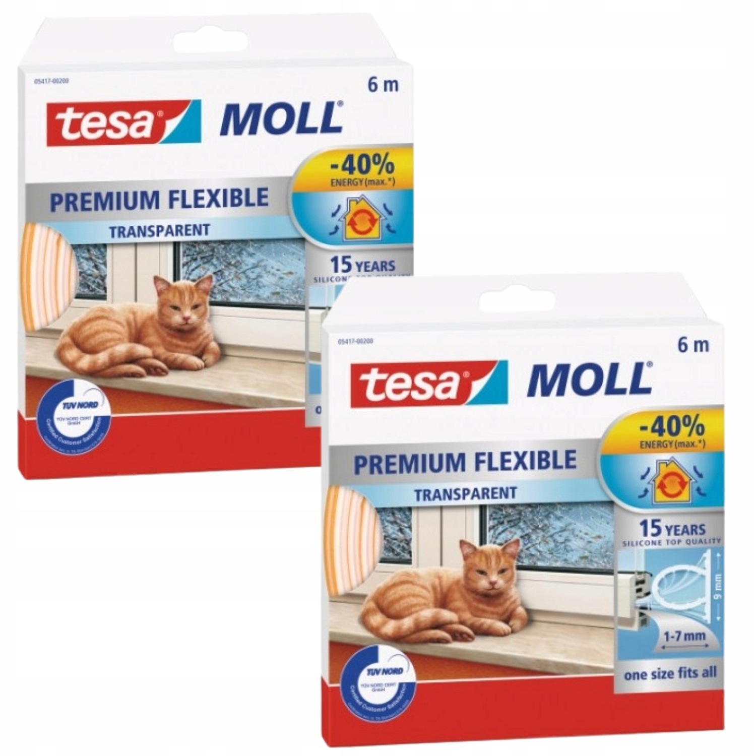 Tesa samolepicí silikonové těsnění proti průvanu průhledné 6 m x2