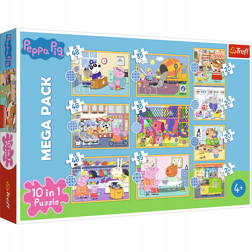 

Puzzle 10 W 1 Wesoła Świnka Peppa 10 układanek