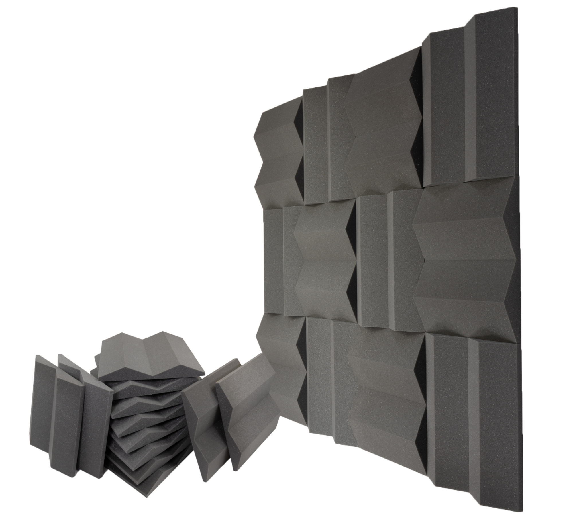 Klíny akustické panely měkká pěna trojúhelník houbička Set 12 Ks gr. 7 cm