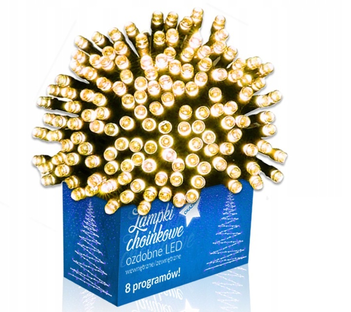 100 LED LAMPKI CHOINKOWE ZEWNĘTRZNE BIAŁE CIEPŁE Zastosowanie na zewnątrz