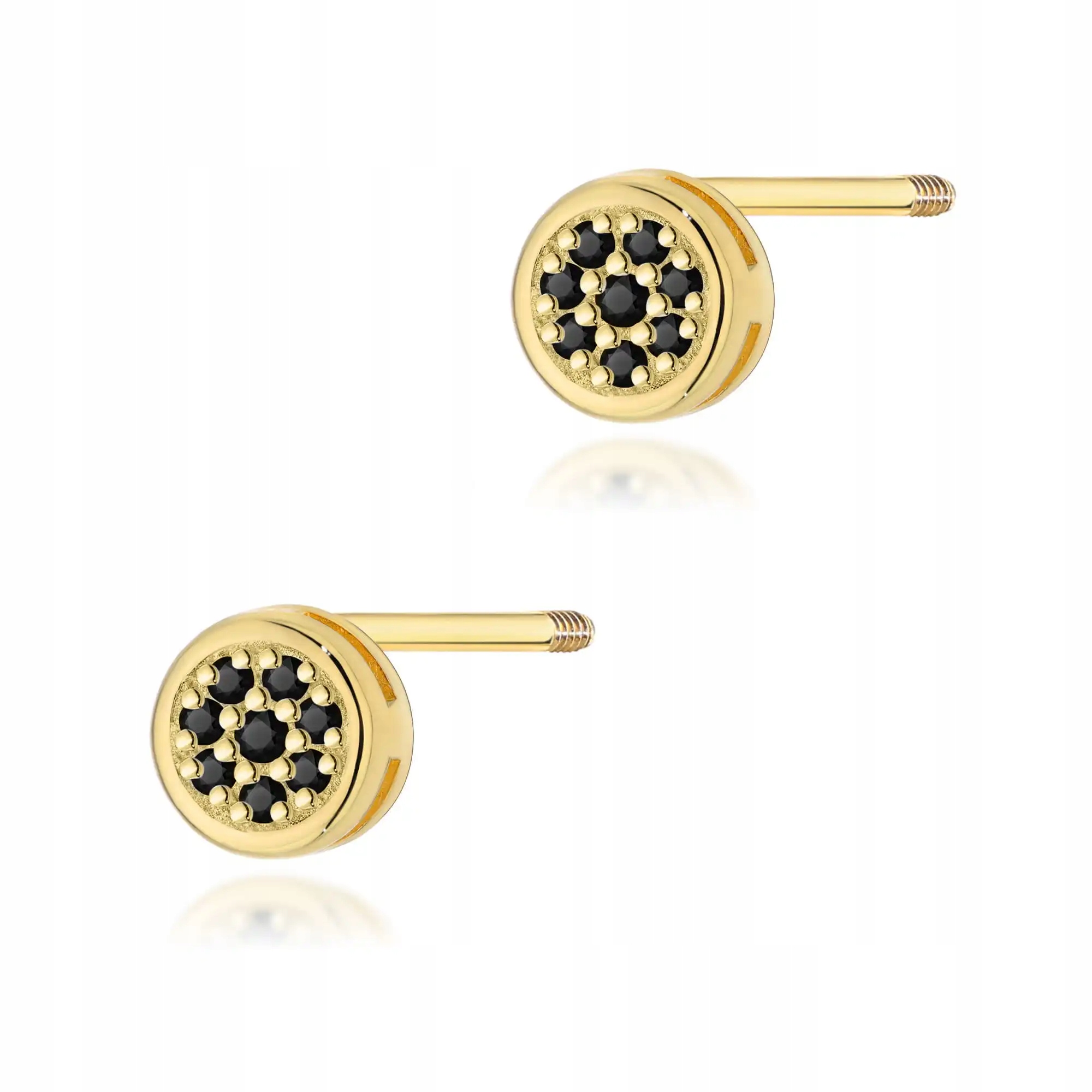 Náušnice ze zlata 585 s černými diamanty, efektní značkové od klenotníka