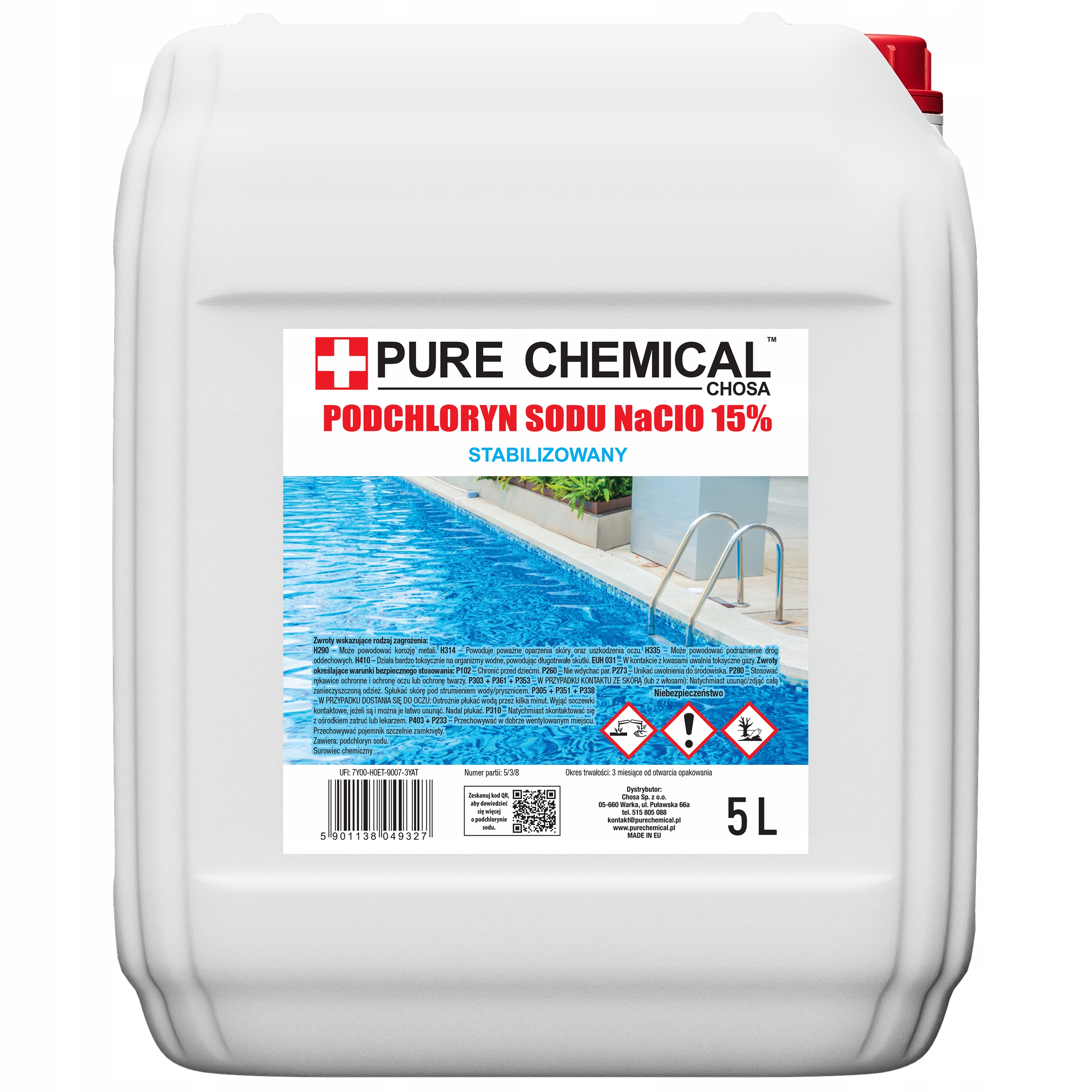 PODCHLORYN SODU 15% CHLOR W PŁYNIE 5L