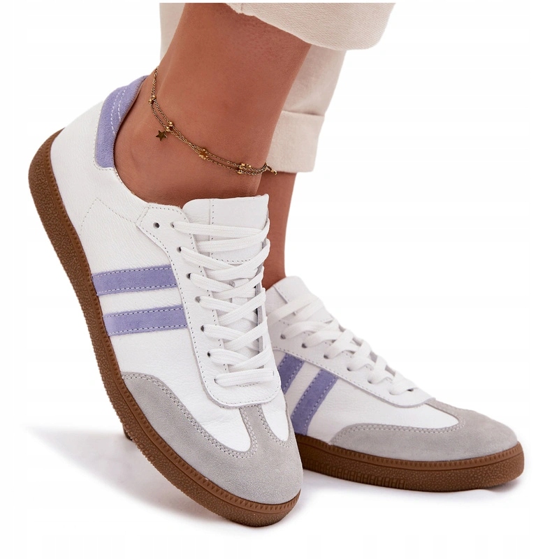 Zazoo N1068 Dámské Kožené Nízké Tenisky Bílo-modré 41