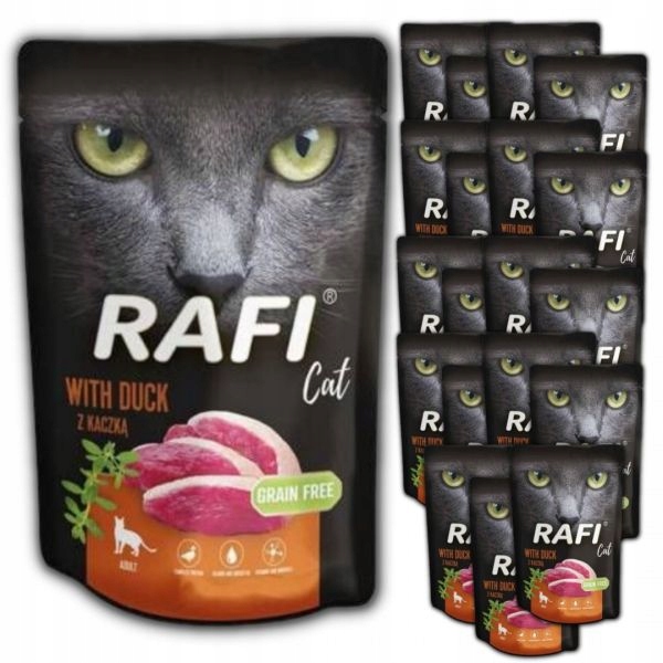 Karma dla kota Rafi Cat Adult z kaczką 100 g x 20