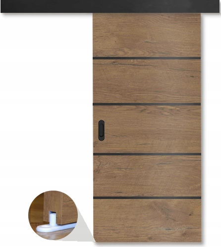 DRZWI PRZESUWNE BLACK LINE 90 cm SYSTEM ZESTAW