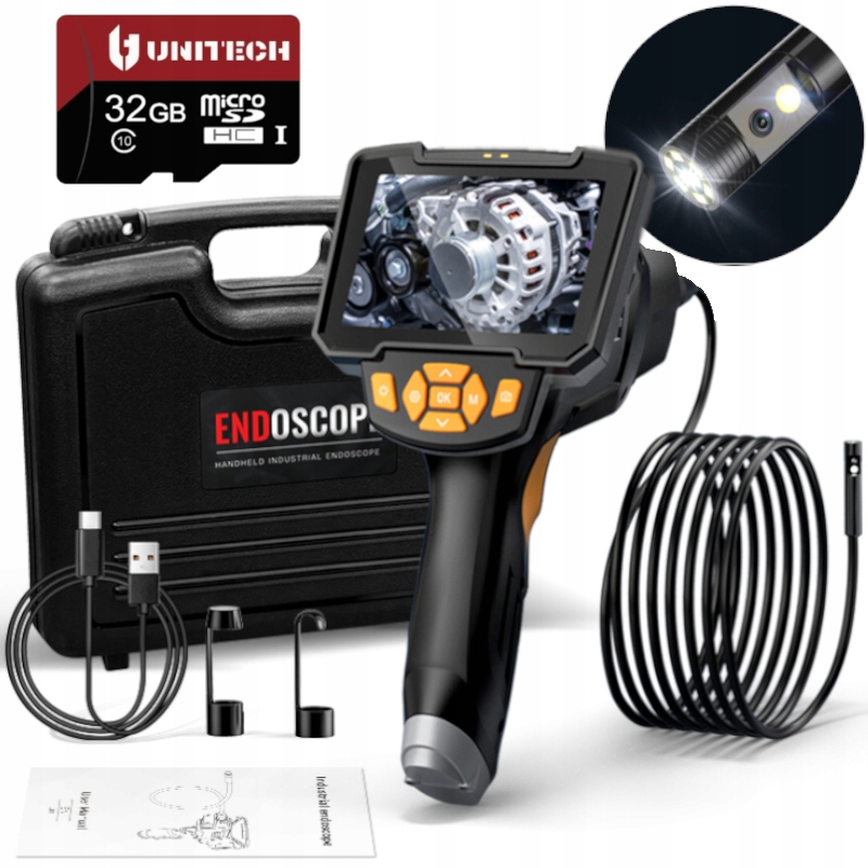 Inšpekčná Endoskopová Kamera Boroskop Endoskop 4,3'' Hd Duo 5m 8mm 32GB