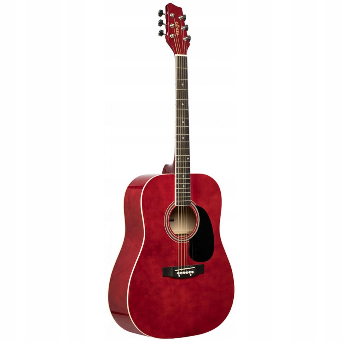 Stagg SA20D Red, akustická kytara typu Dreadnought