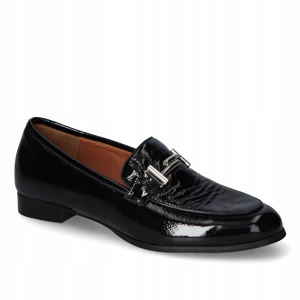 Mokasíny Fabio Fabrizi 857 Černé Nappa Lakované Stříbrná Ozdoba 36