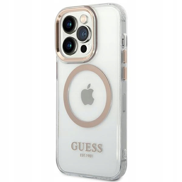 Guess Pouzdro S Kovovým Rámečkem Pro Iphone 14 Pro 6,1 Pro Magsafe – Vysoká Ochrana