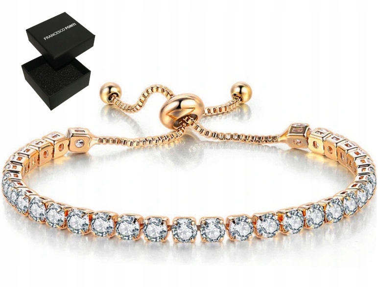 

Bransoletka Damska Złota Z Kryształami Swarovski