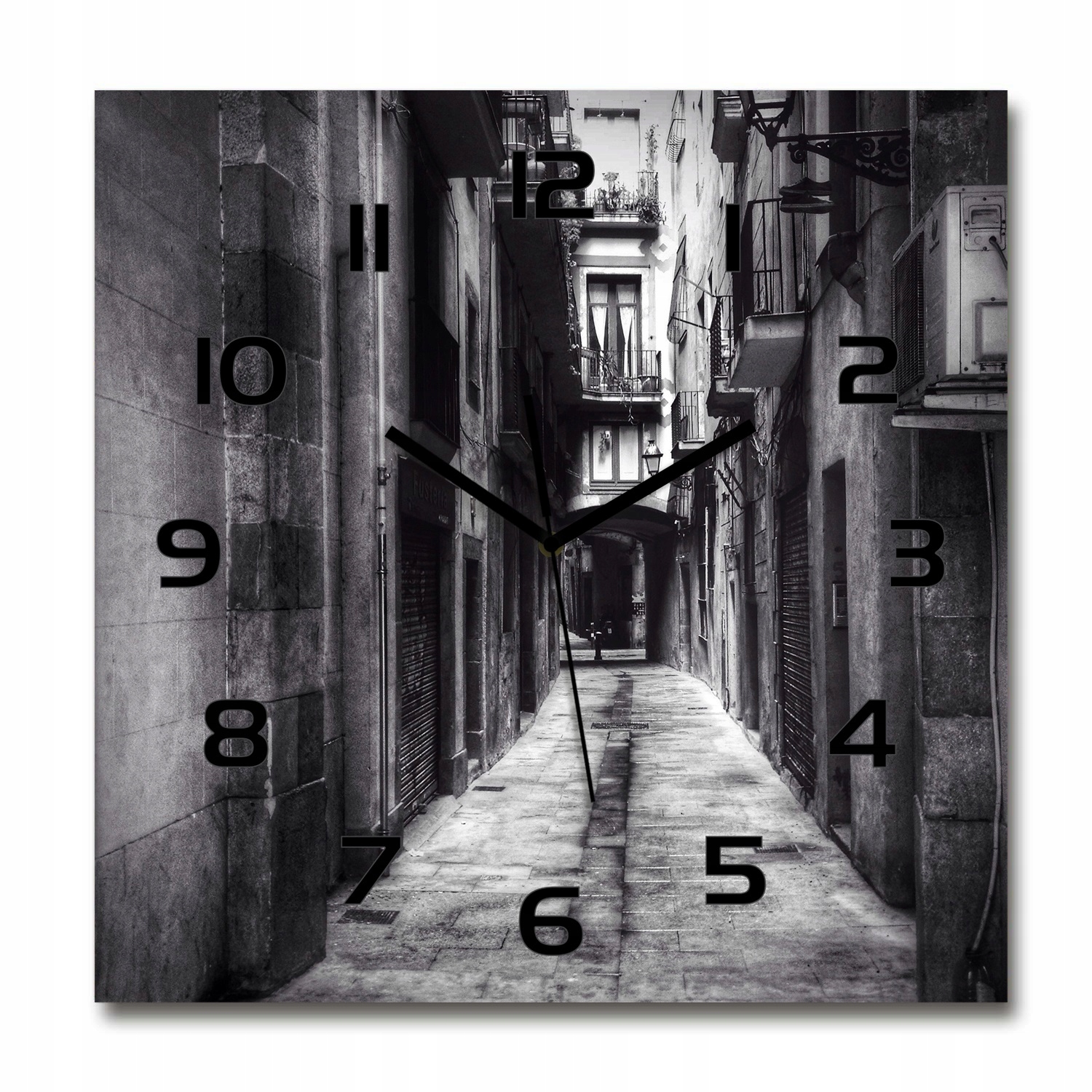 

Cichy szklany zegar Barcelona Hiszpania 60x60 cm