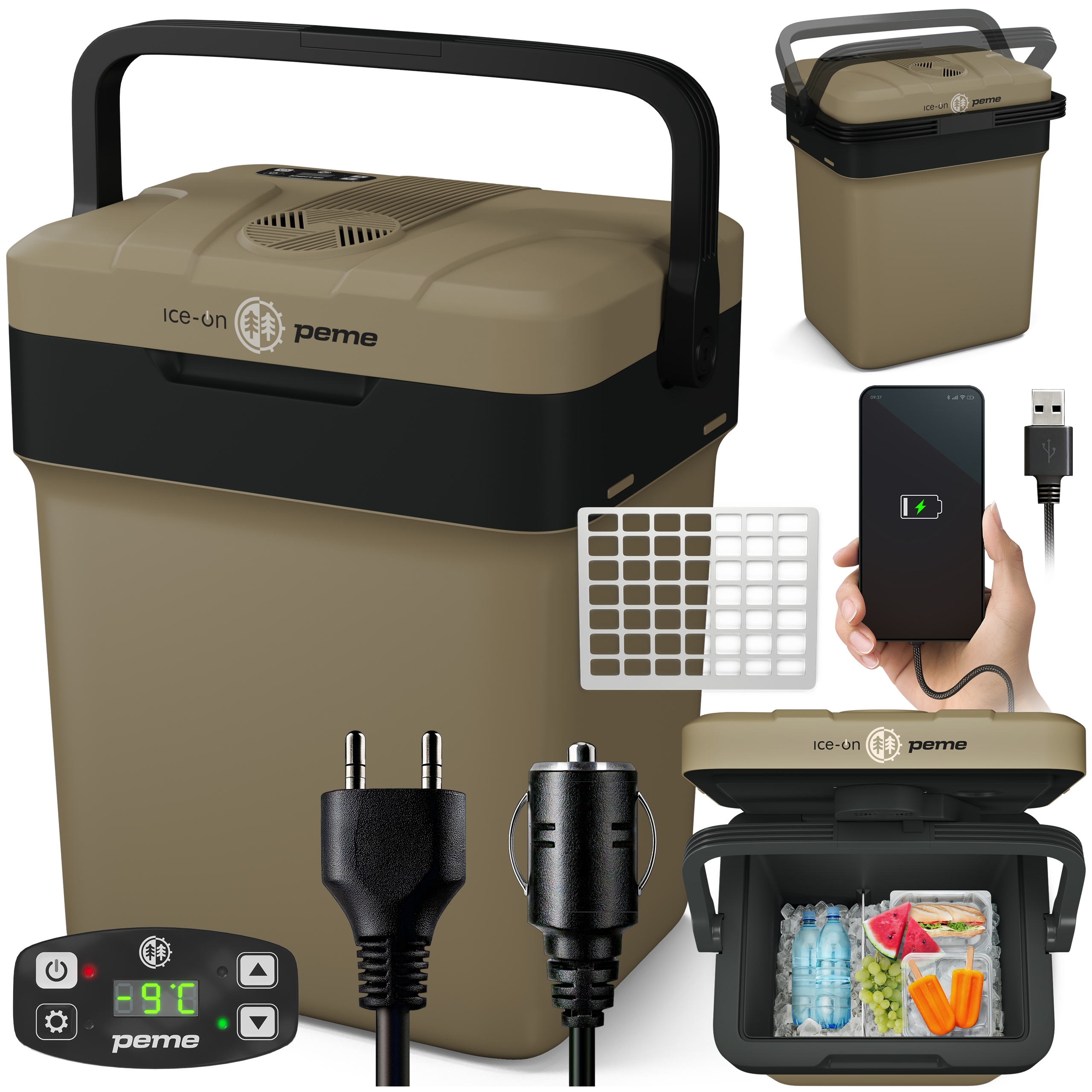 Lodówka Turystyczna Ice-On 32 Samochodowa Funkcja Grzania 12v 230v Usb Peme