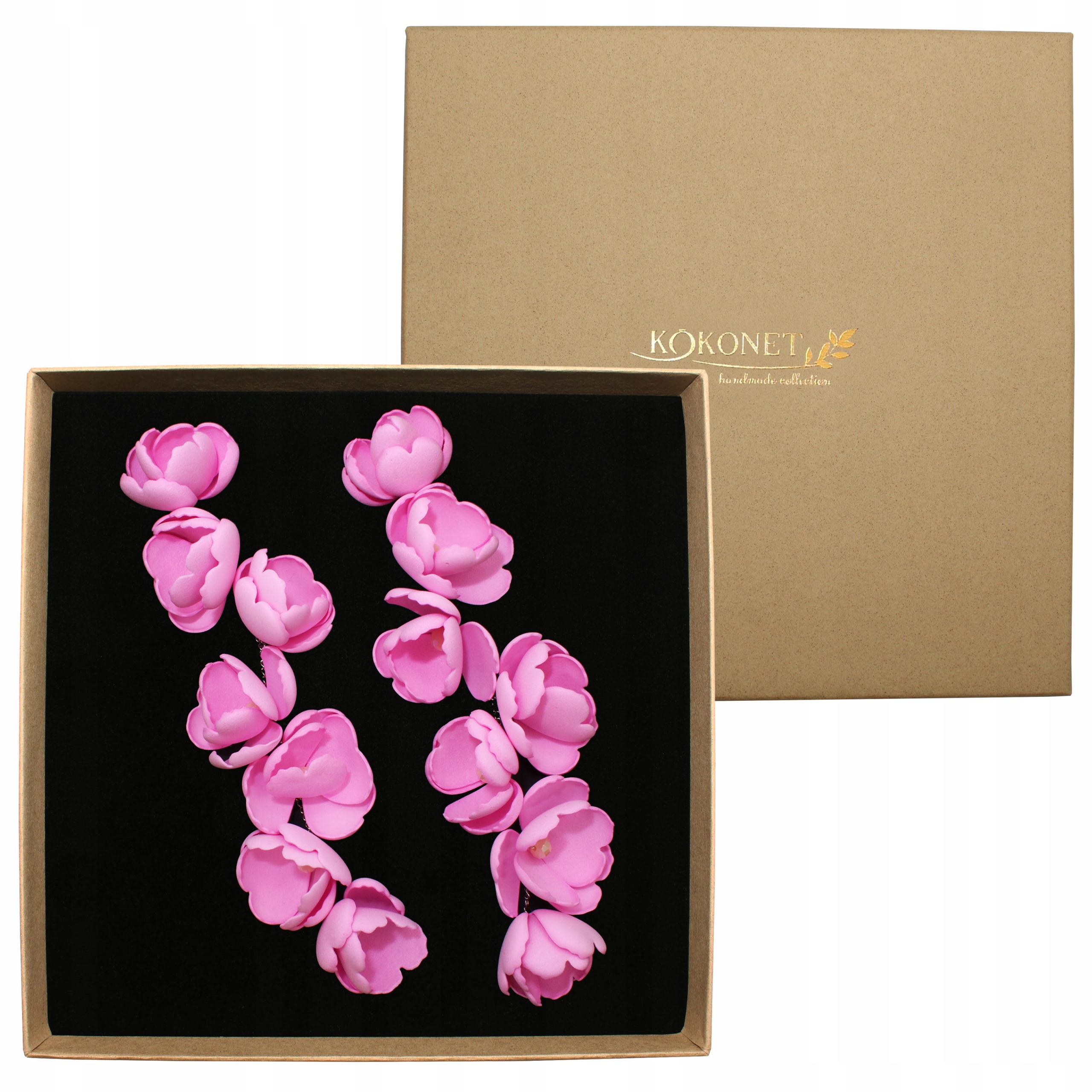 Růžové dlouhé náušnice Letní květy candy Stříbro