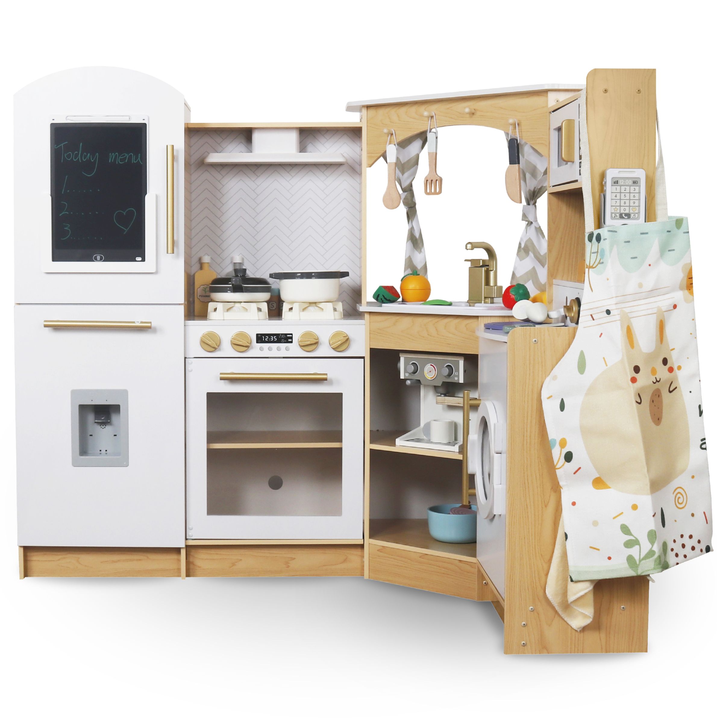 DUŻA DREWNIANA KUCHNIA INTERAKTYWNA XXXXL Z OŚWIETLENIEM LED - 50 ELEMENTÓW Kod producenta MAM171 KITCHEN