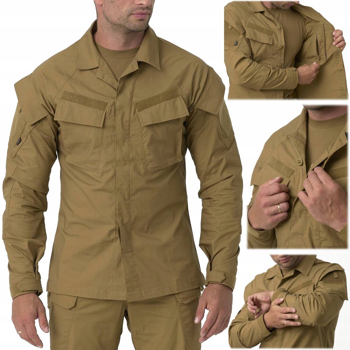 Mikina Uniformovaná Helikon Raid Shirt PolyCotton Stretch Ripstop Coyote vel. L