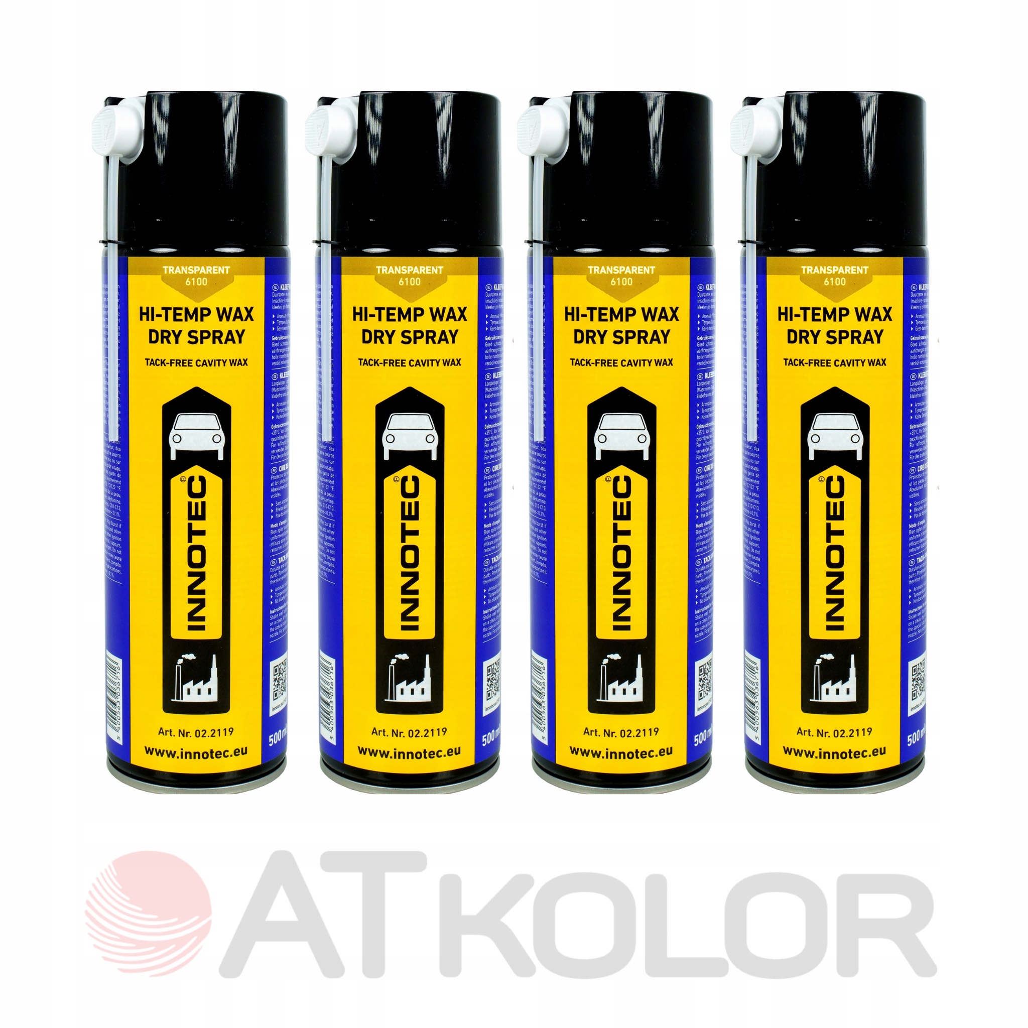 Suchý vosk na údržbu Innotec Hi-Temp Wax Dry Spray Bezbarevný 4 Kusy