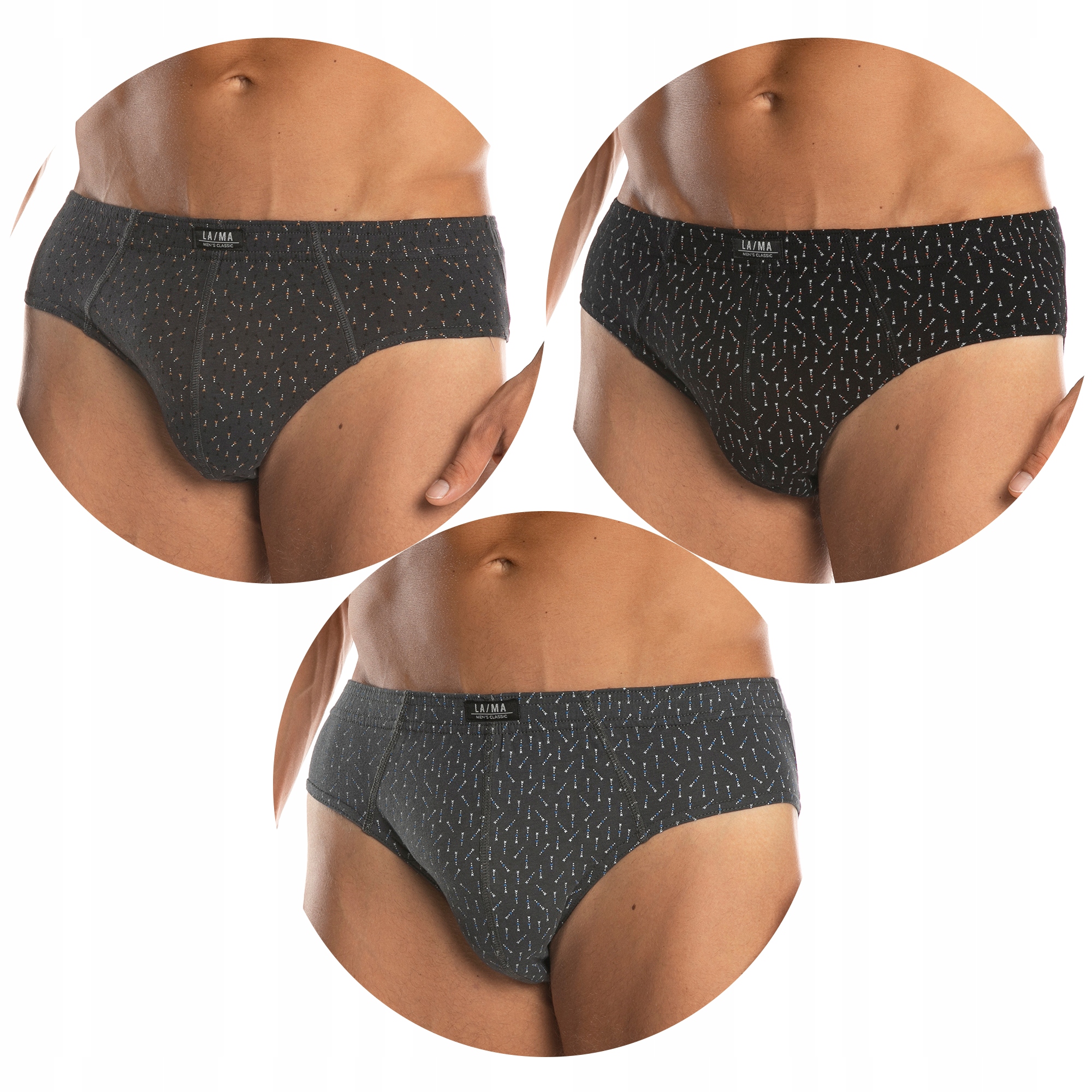 

Bawełniane Slipy Męskie Classic Lama 3-PACK R. M