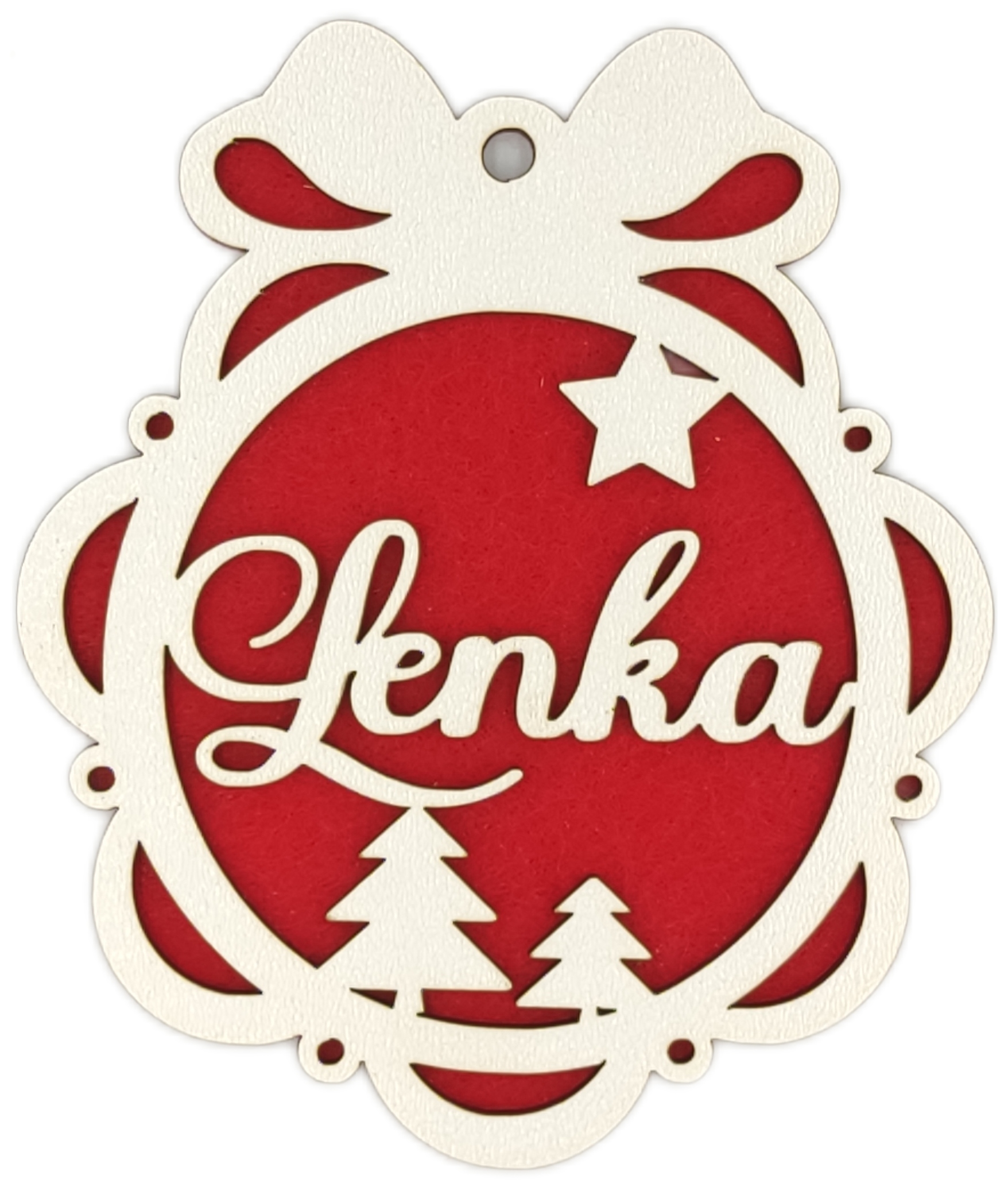 

Bombka z imieniem drewniana na choinkę święta