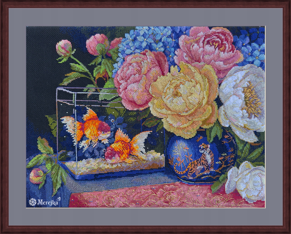 Sada pro křížkovou výšivku Merejka K-282 "Dialog beze slov" 30x38,5 cm