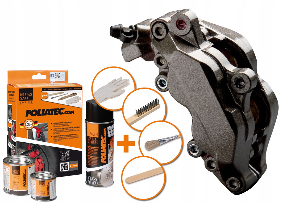 Foliatec dwuskładnikowa farba do hamulców, kolor Carbon szary (Carbon metallic)