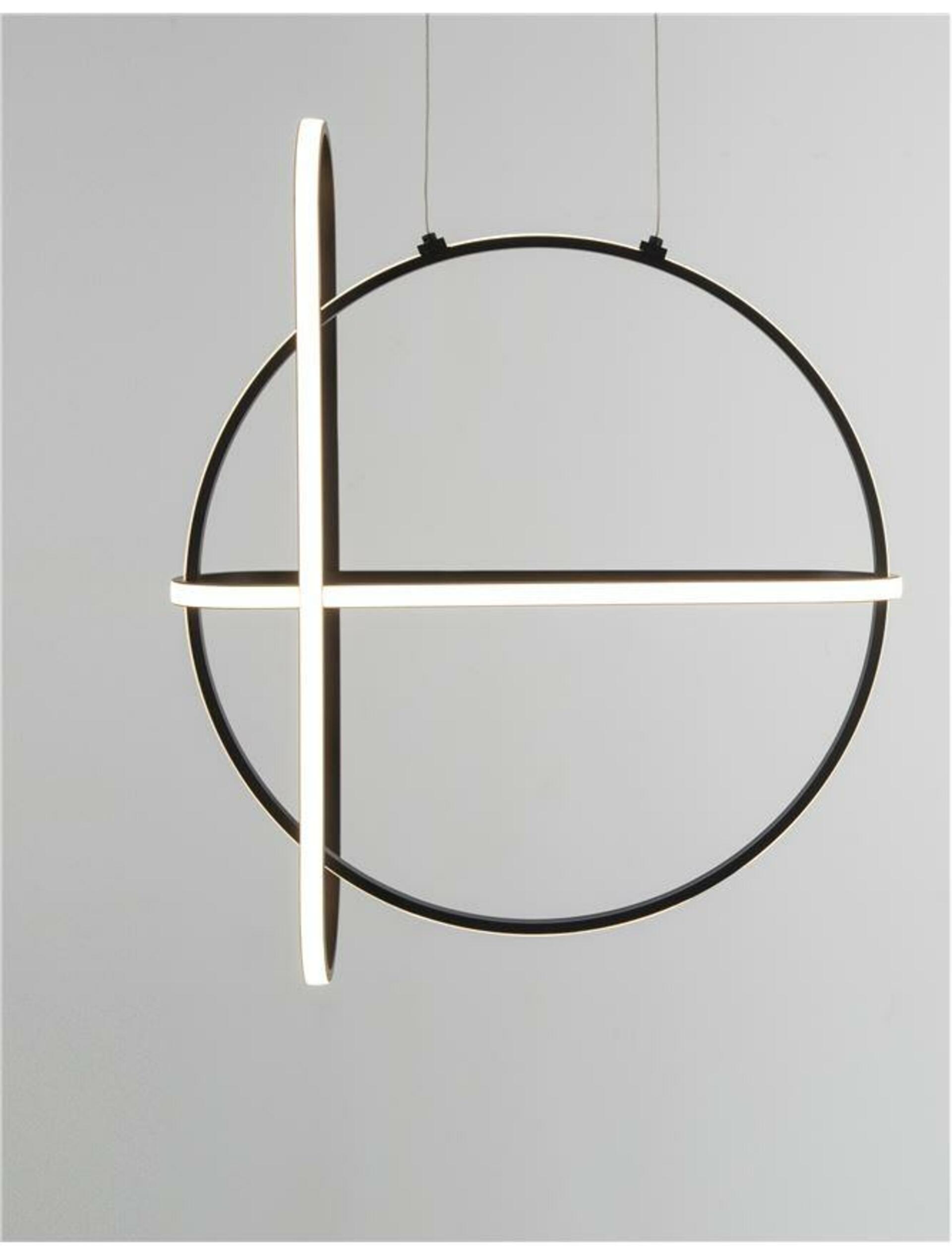 Nova Luce závesné svietidlo Arte matný čierny hliník a akryl Led 48.6W 230V 3