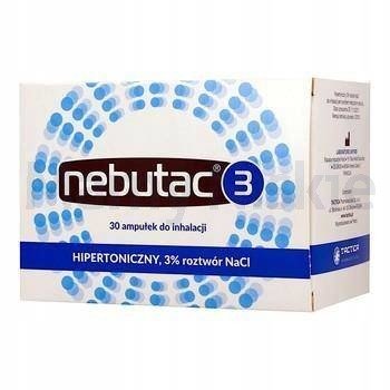 

Nebutac 3% roztwór do inhalacji 30 ampułek