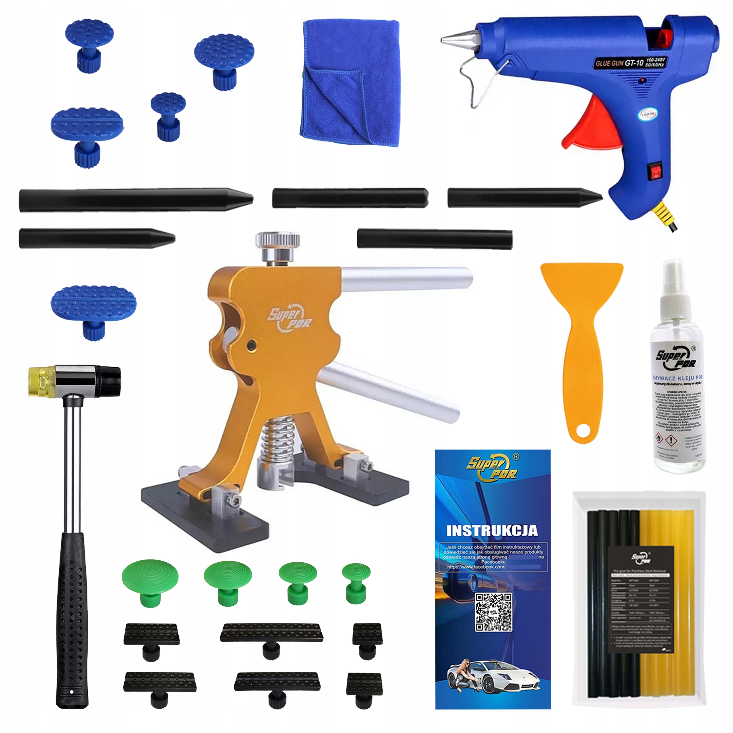 Pdr sada nástrojů pro odstraňování promáčklin pro vytahování promáčklin 63 ks velká xxl