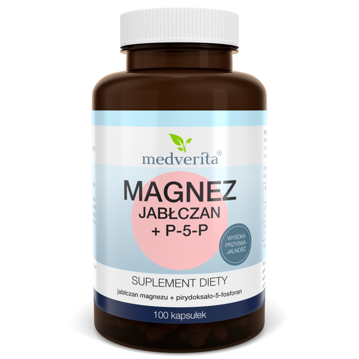 JABŁCZAN MAGNEZU magnez + wit B6 (P-5-P) 100 kaps