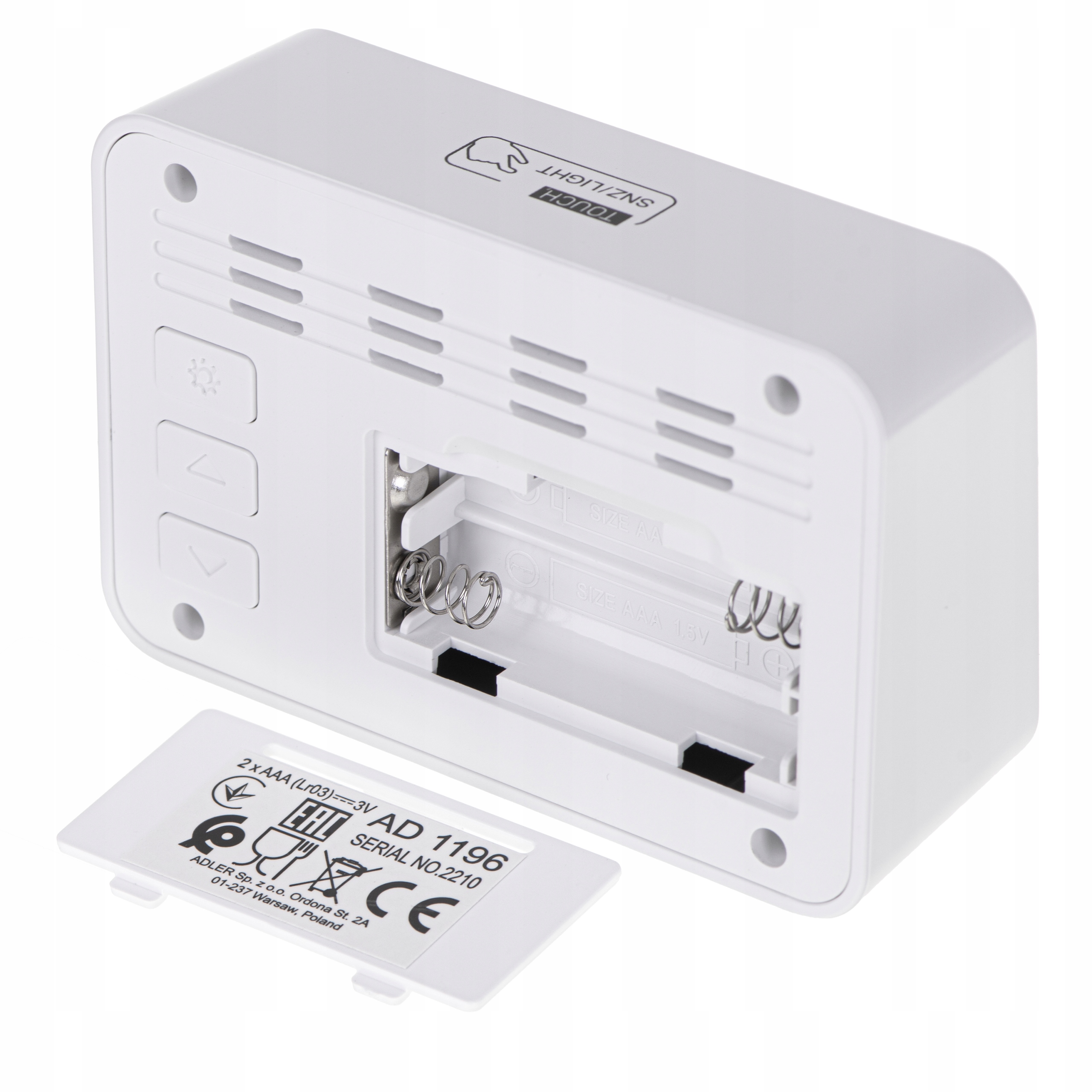 BUDZIK ZEGAR ALARM CZAS DATA TEMPERATURA 2 x AAA Typ budzik