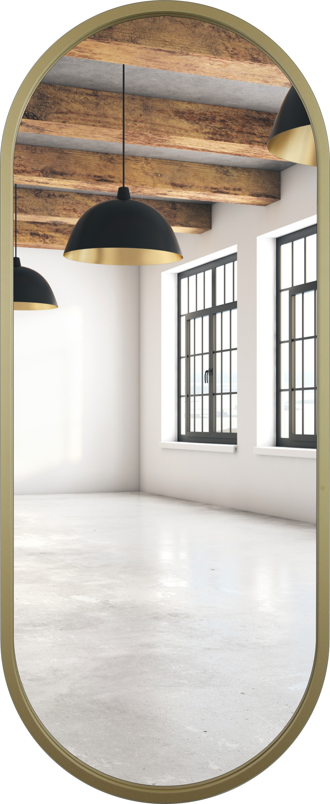 

Lustro Owalne Złote Led 50x115