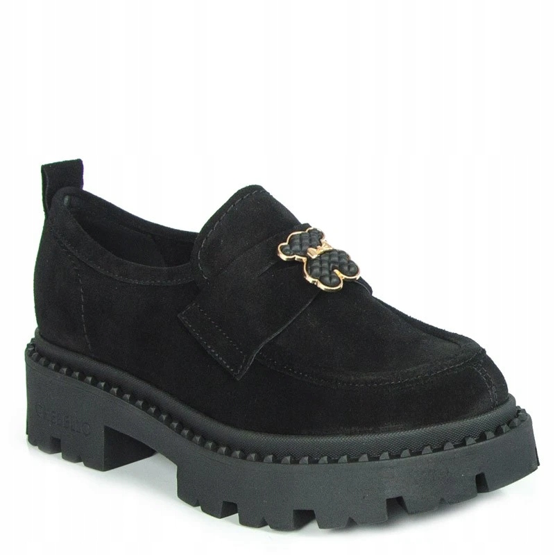 Chebello 4241 Mokasíny S Ozdobou Kůže Semiš Černá 37