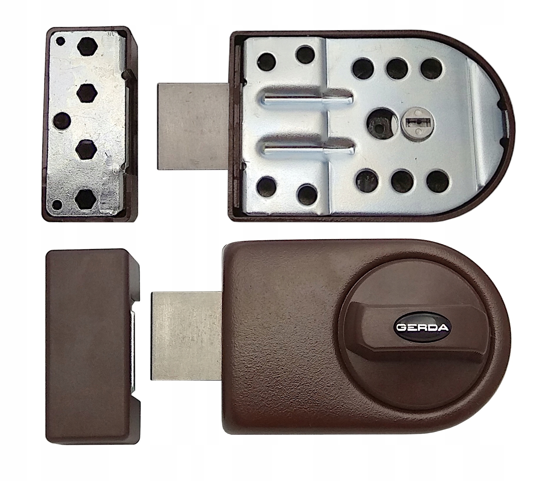 zamek nawierzchniowy Gerda ZN100 brązowy Stan opakowania oryginalne