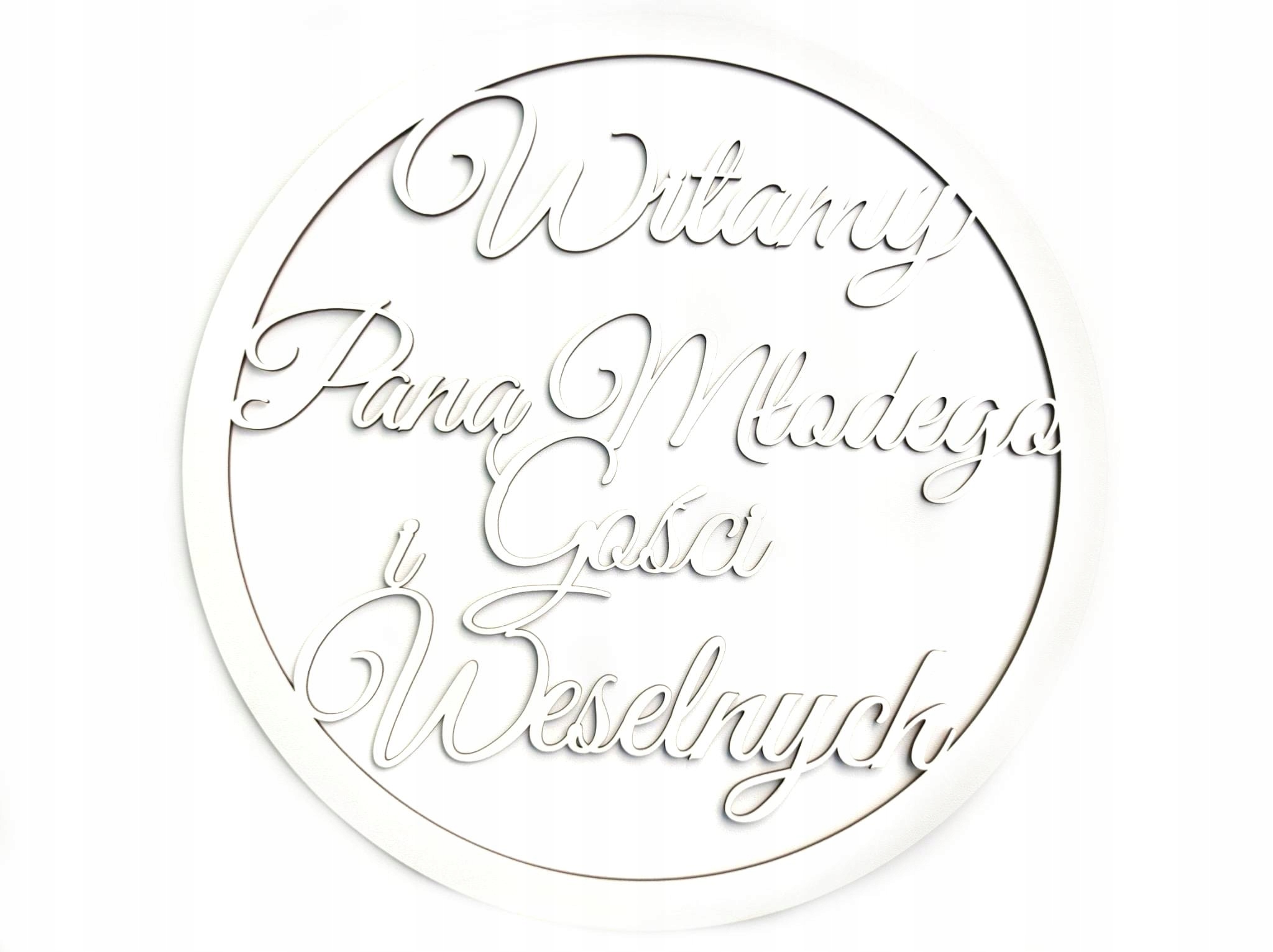 

Koło obręcz Witamy Pana młodego i gości weselnych