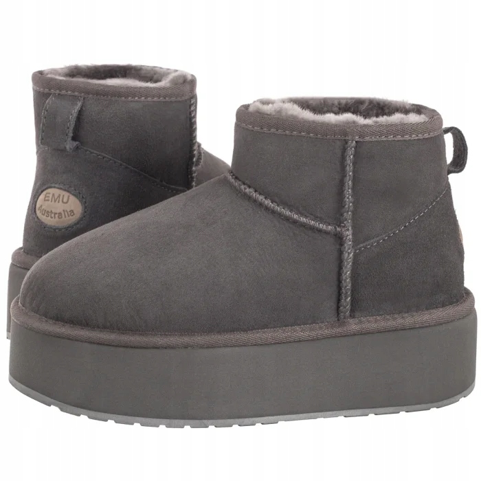 Zimní boty Obuv Kotníkové Boty Emu Australia Stinger Micro Flatform Charcoal