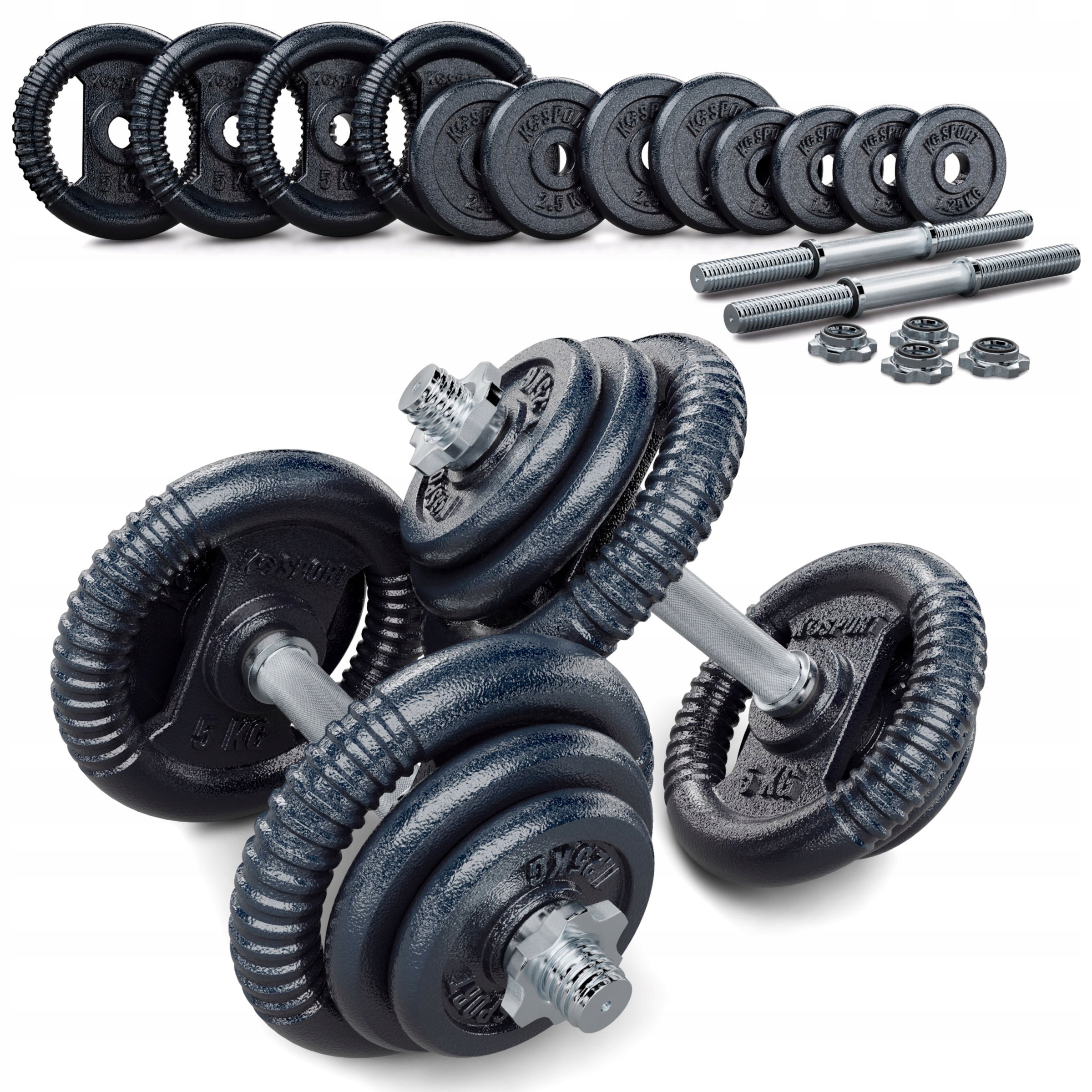 Zestaw 40 Kg Sztanga Gryf Krótki Hantla 20 Kg x 2 40 kg