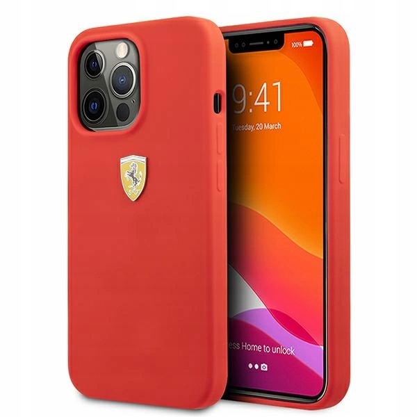 Pouzdro Ferrari Silicone pro iPhone 13 Pro Max červené