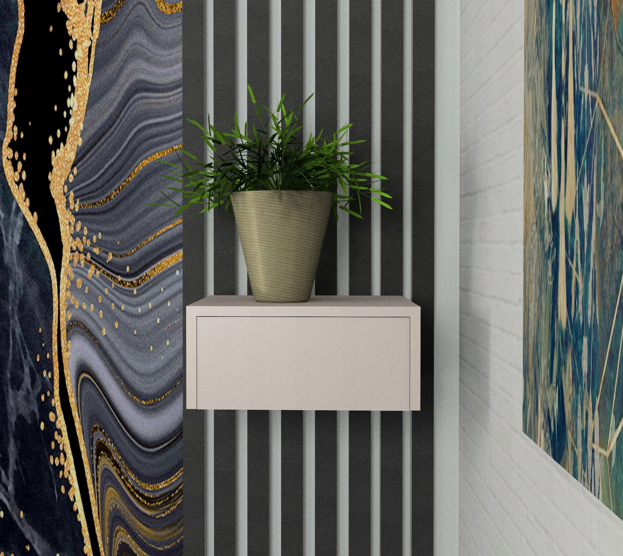 Szafka Nocna Do Sypialni konsola wisząca Kaszmir beżowa Vanessa 30