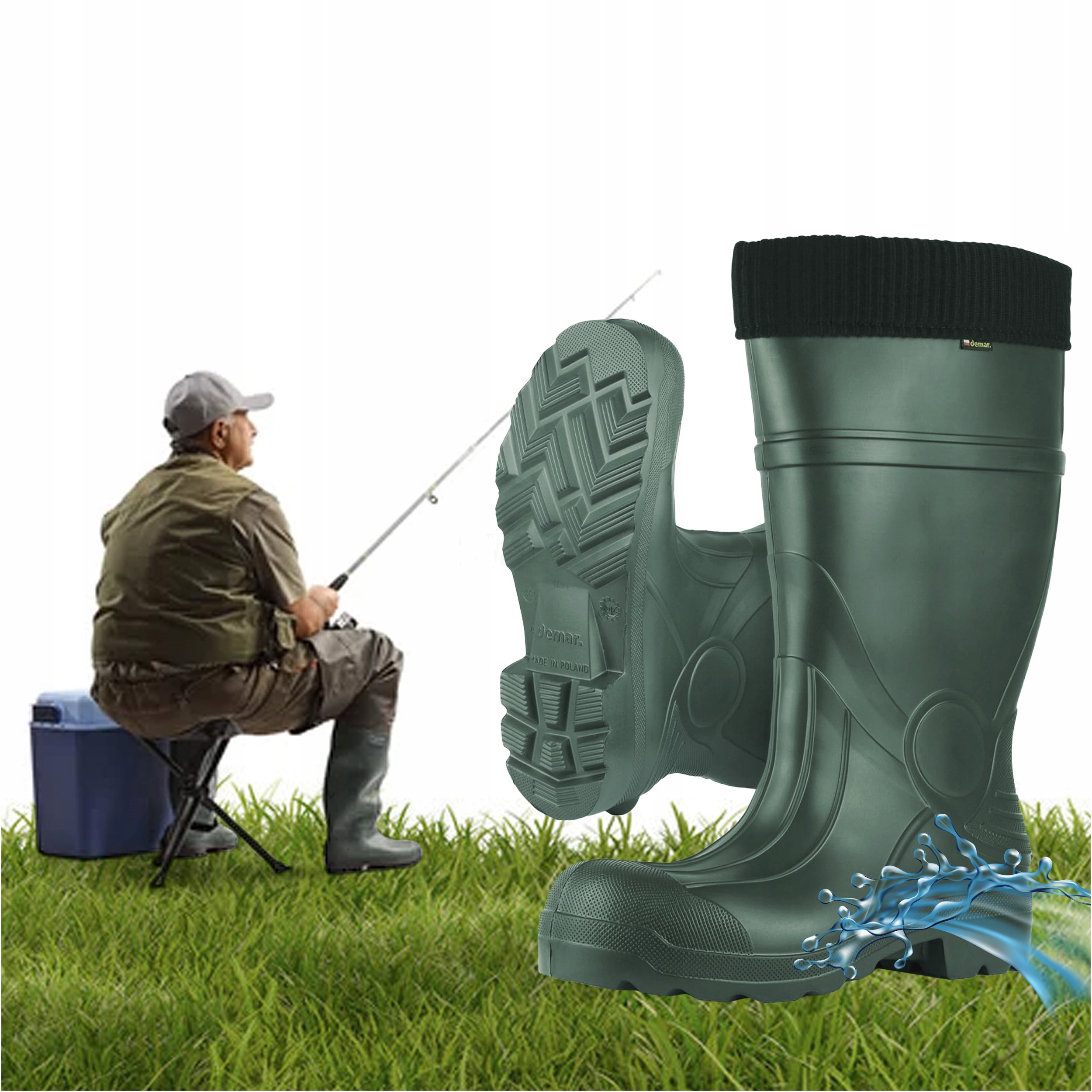 Holínky Pěnové rybářské gumáky Polské Ultra lehké pěnové Eva 45