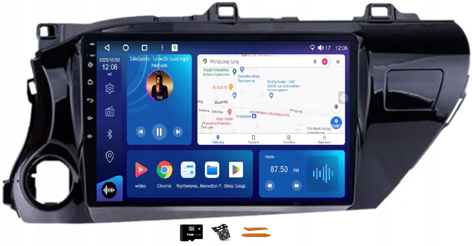 Radio Android Nawigacja Qled Carplay Lte Gps Dsp Toyota Hilux Pick Up 15-22