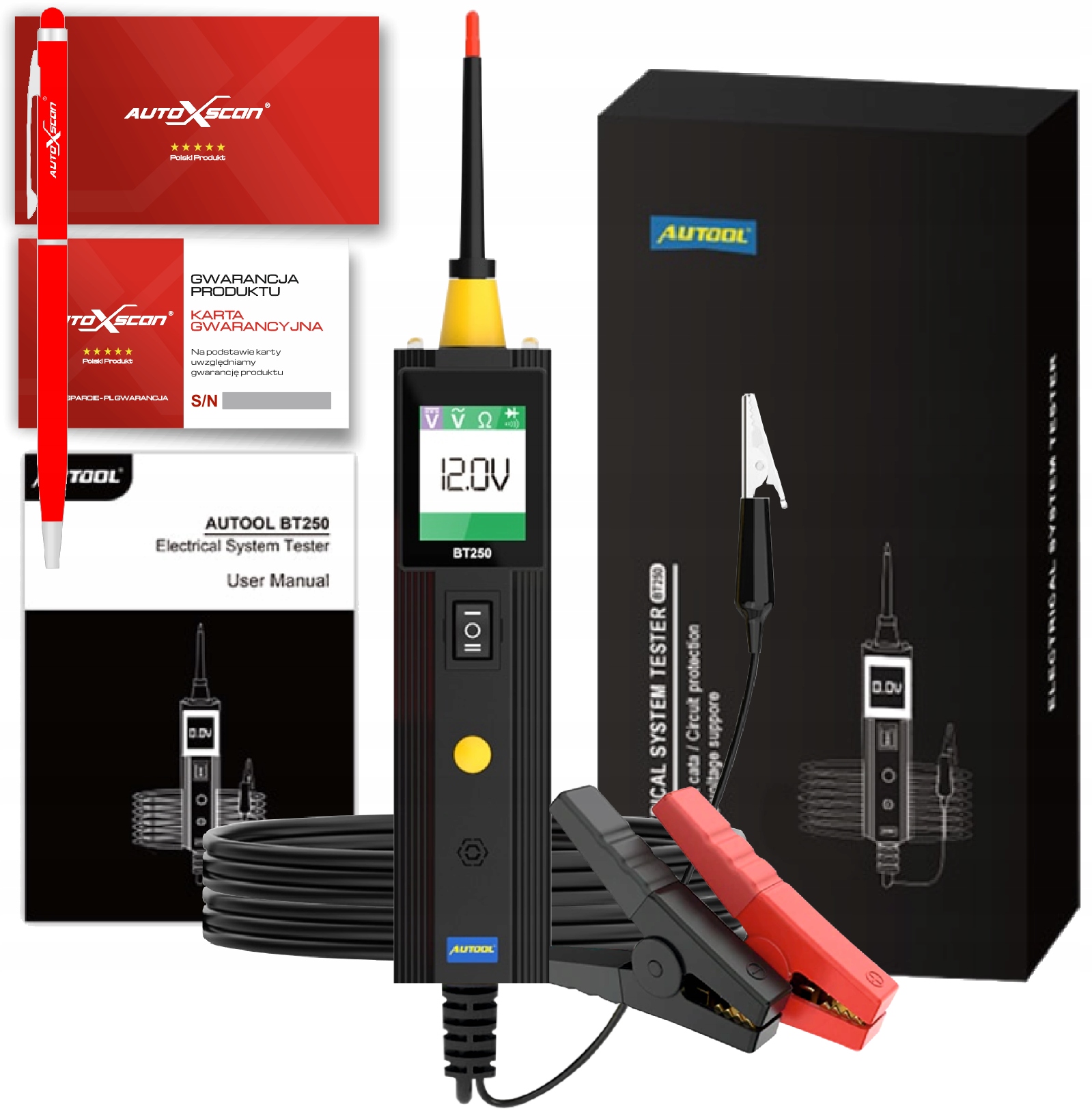 MULTIMETR OSCYLOSKOP AUTOOL BT250 CYFROWY OBWODÓW