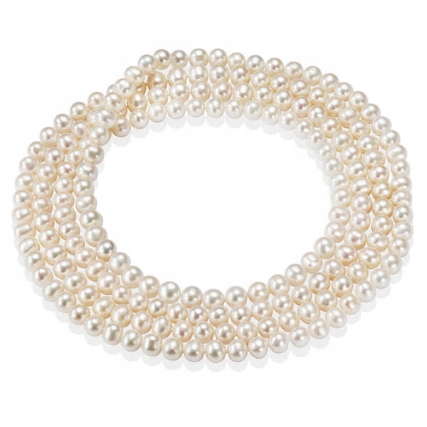 

Naszyjnik z naturalnych pereł słodkowodnych 120 cm