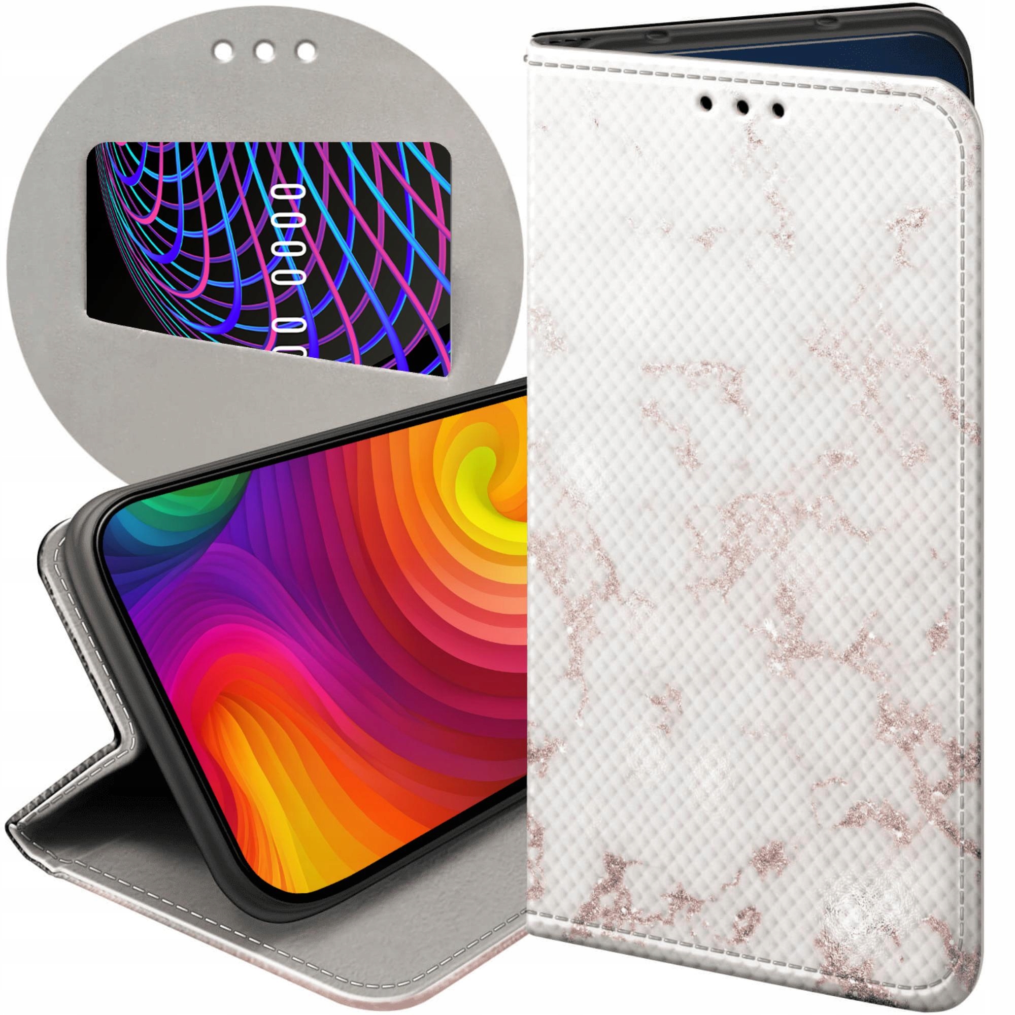 Etui Z Klapką Do Xiaomi Redmi Note 12 Pro Plus Białe Kamień Kształty