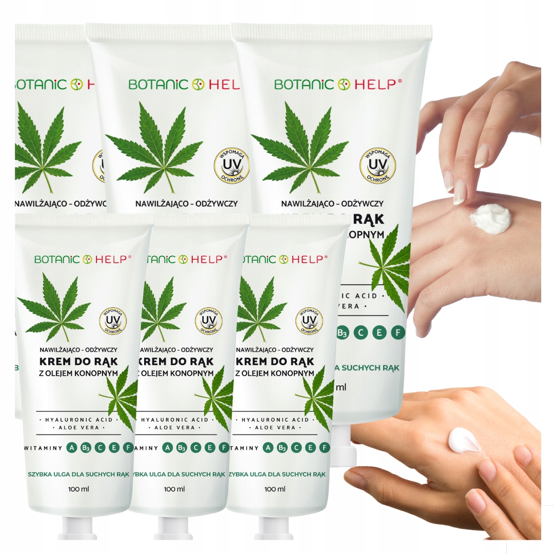 Krém na ruce s konopným olejem Konopný krém Hydratační Aloe Vera 100 ml 6 x