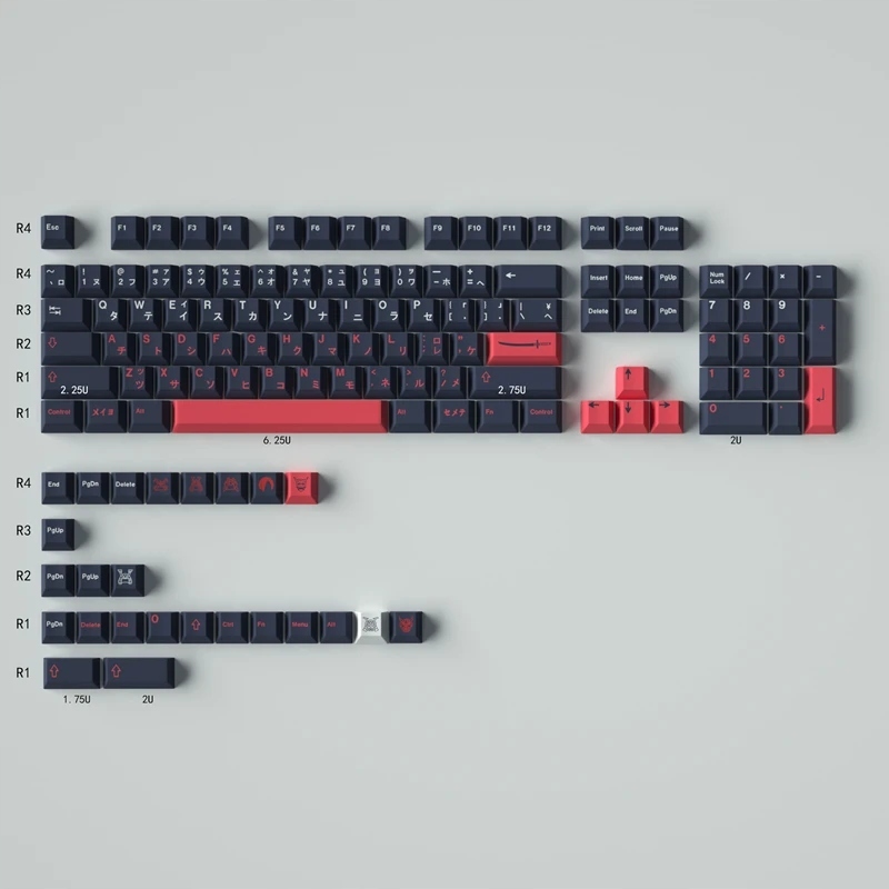 Klawisze do Klawiatury Mechanicznej Pbt Profile Cherry 129szt Gmk Bushido