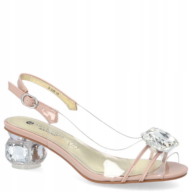 Silikonové sandály na ozdobném podpatku Scaviola S-239 Béžové 36