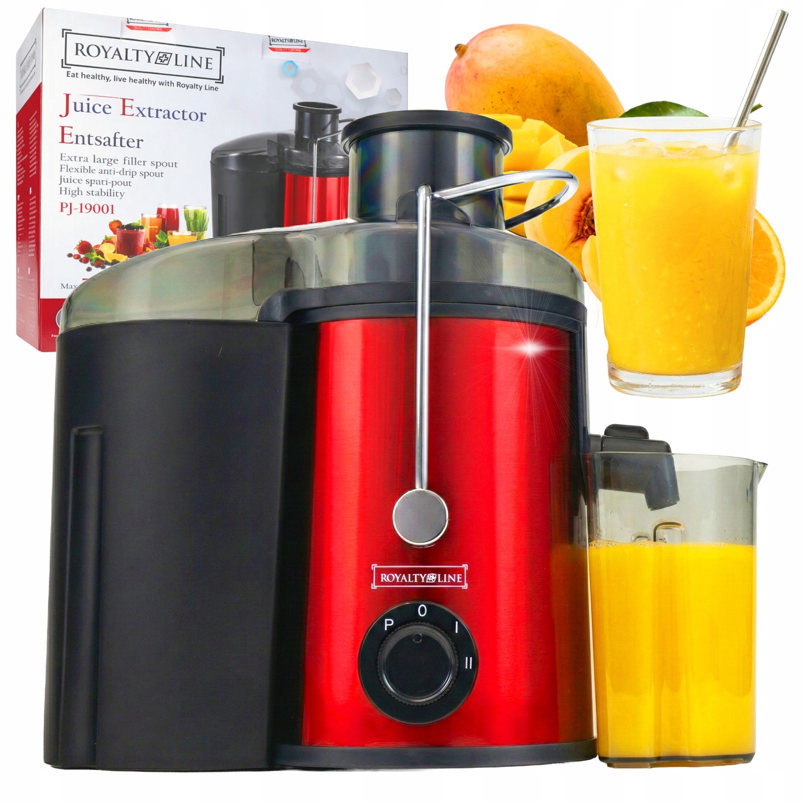 Vysokootáčkový Odšťavňovač Ovoce Zeleniny Šťávy Velký Otvor Silný