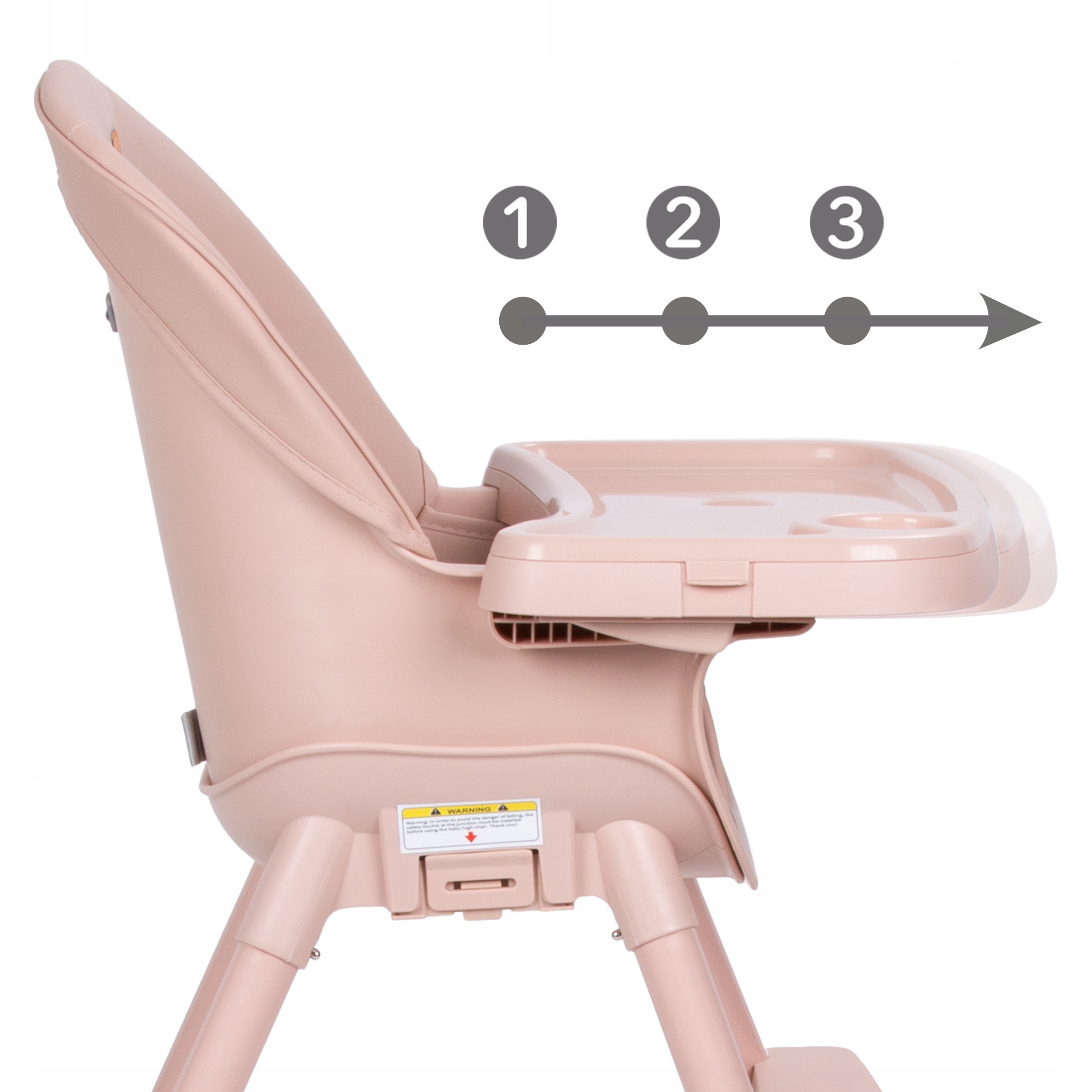 Kidwell EATAN krzesełko do karmienia 4w1 Pink Maksymalna waga dziecka 15 kg