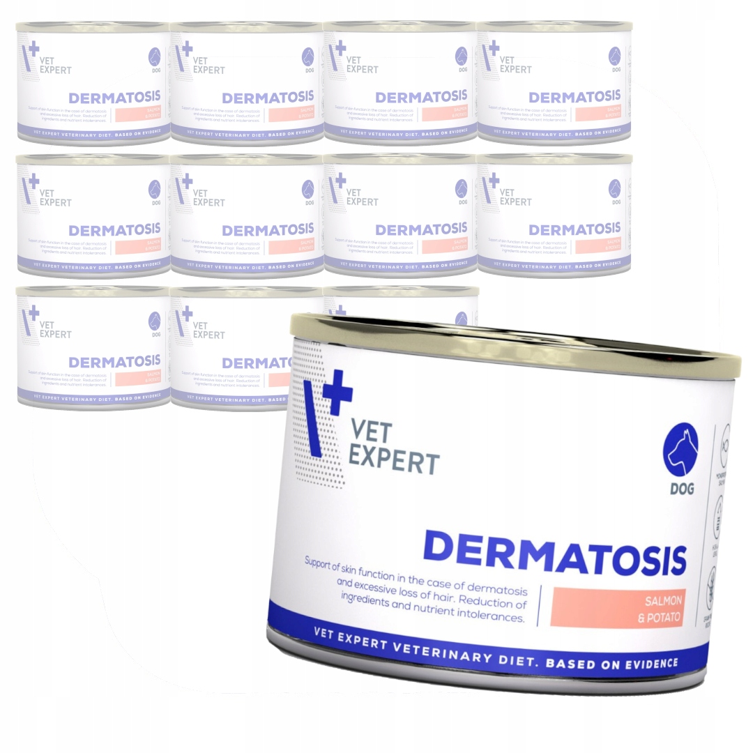 Levně VetExpert Dermatosis Salmon 12x200g Vlhké Krmivo pro psy
