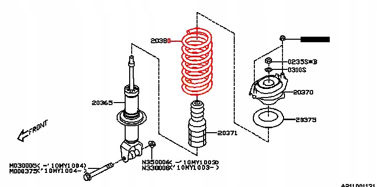 20380XA05A - SUBARU TRIBECA 05-12 задняя пружина амортизатора X2
